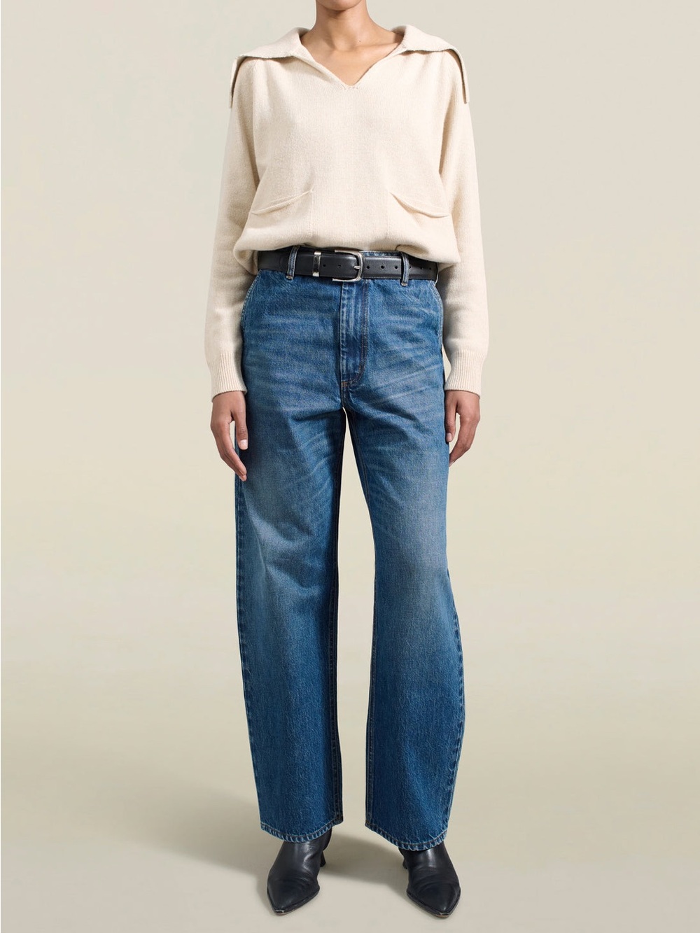 Kallmeyer Column Leg Jeans in Dark Stonewash